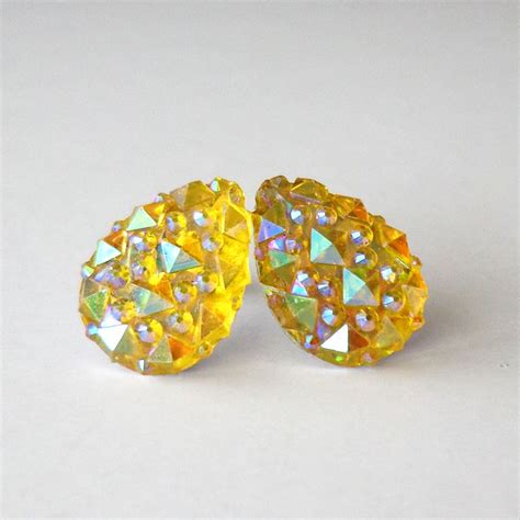 Iridescent Yellow Drop Earrings Jewelry Pinterest