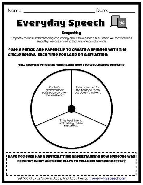 Empathy Everyday Speech Speech Therapy Worksheets Social Skills