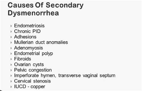 Causes Of Dysmenorrhea Pt Master Guide