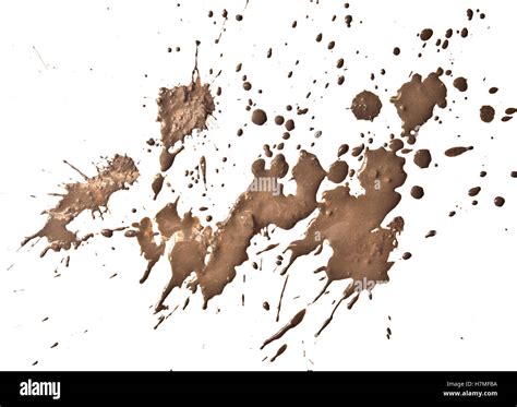 Wet Mud Splatter On White Stock Photo Alamy