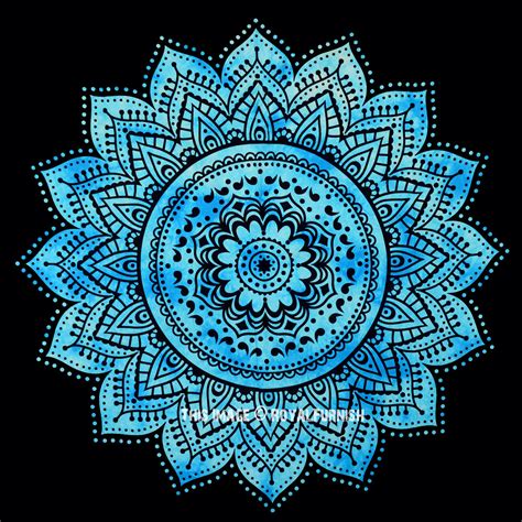Black And Turquoise Twin Rangoli Mandala Tie Dye Wall Tapestry