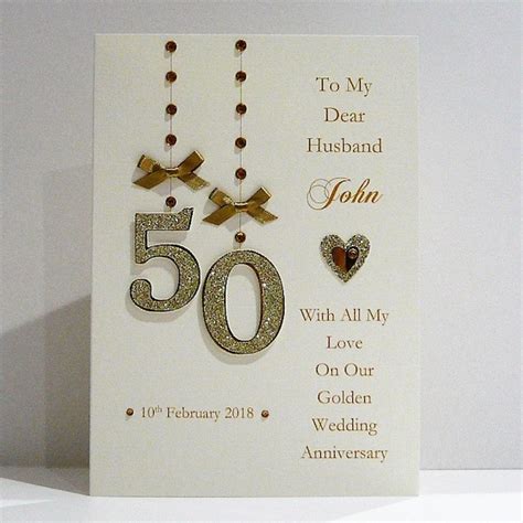 Paper Birthday Cards 50th Anniversary Card Golden Wedding Anniversary