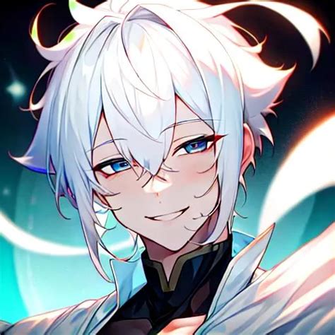 Male Short Pure White Hair 8k Uhd Smiling Openart