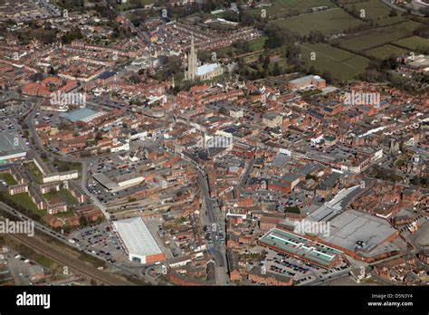 Aerial View Of Grantham Town Lincolnshire Stock Photo Alamy