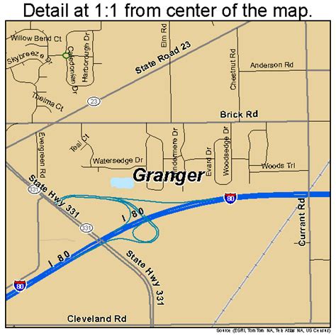 Granger Indiana Street Map 1828800