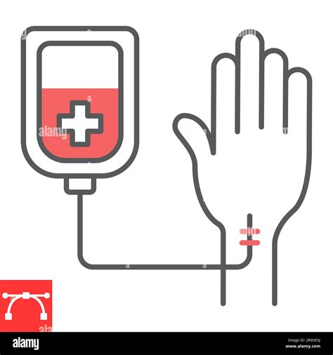 Chemotherapy Line Icon Oncology And Treatment Transfusion Of Blood