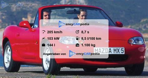 Mazda MX 5 Miata 1 8 NB Technische Daten 1998 2001 Leistung