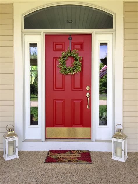 My Farmhouse Door Painted From Tan To Red Paint Color Benjamin Moore
