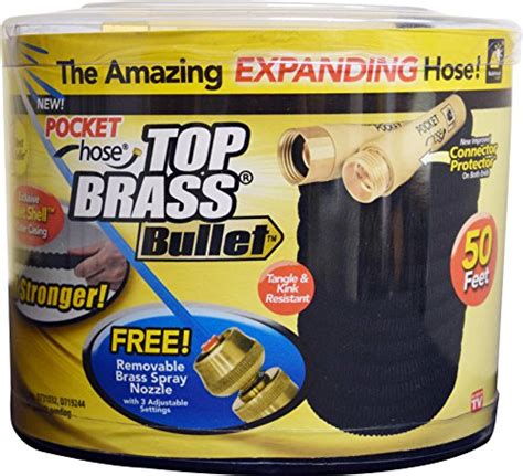 New Hot Pocket Hose Top Brass Bullet Expanding Water Hose 50 Ft As Seen