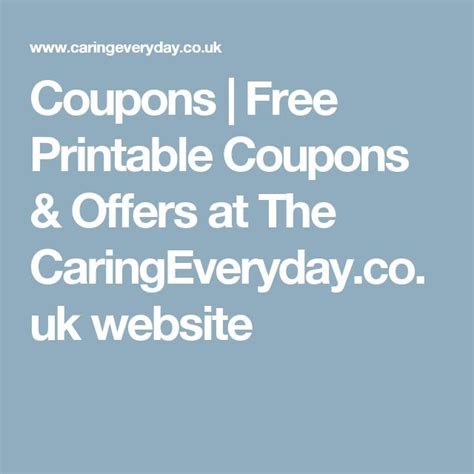 Coupons Free Printable Coupons And Offers At The Uk