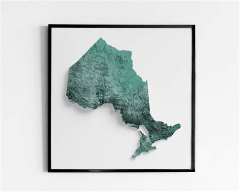Ontario Shaded Relief Map 5 Colour Variations Etsy