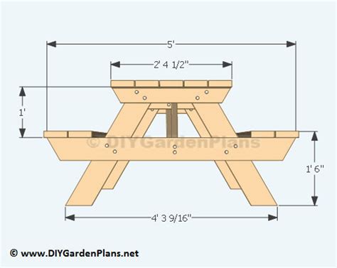 6 Foot Picnic Table Plans Pdf Download Etsy
