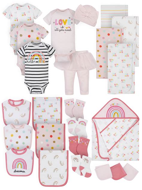 Gerber Baby Girl Organic Essentials Shower Gift Set 24 Piece Walmart Com