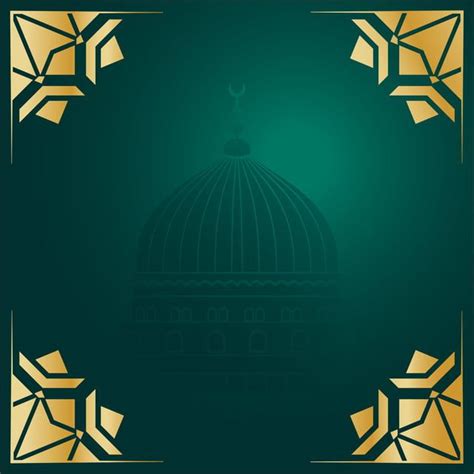 Islamic Green Background Design Vector