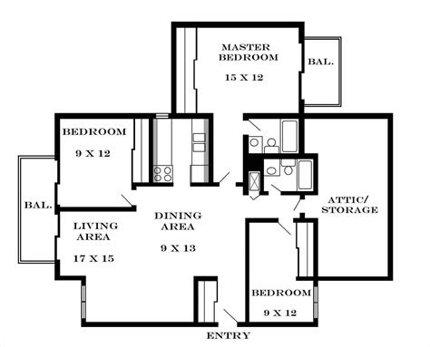 3 Bedroom Flat Plan Drawing 3 Bedroom Floor Plan Floor Plans