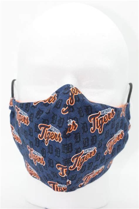 Detroit Tigers Face Mask With Filter Pocket Cotton Etsy Tiger