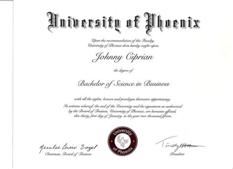 Bachelors Degree Certificate