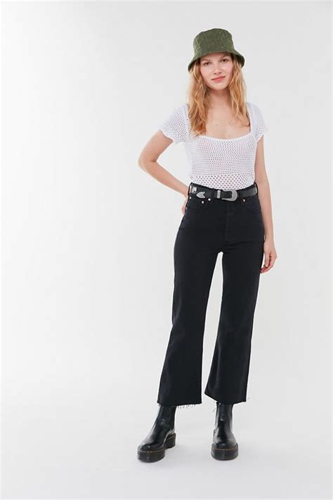 Levis Ribcage Cropped Flare Jean Scapegoat Urban Outfitters Canada