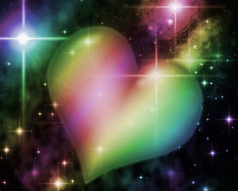 Rainbow Heart With Starry Background Background Image Wallpaper Or