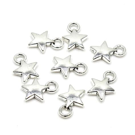 Small Silver Star Charm Doublesided