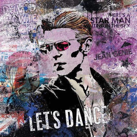 Bowie Lets Dance Van Rene Ladenius Digital Art Op Canvas Behang En