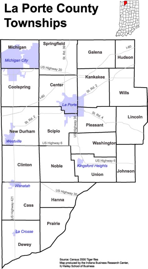 Indiana County Map With Townships