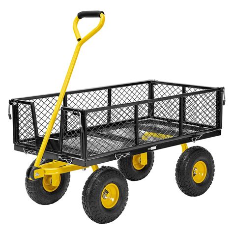 Vivohome Heavy Duty 1100 Lbs Capacity Mesh Steel Garden Cart Folding