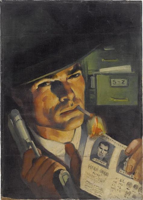 Crime Noir Edmond Gray Painting Vintage Illustration Art Pulp
