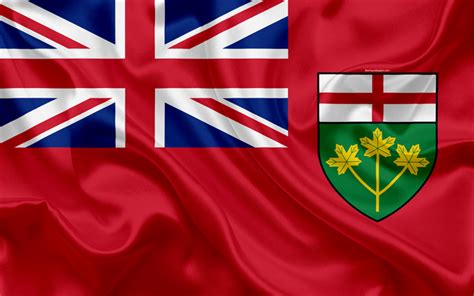 Download Wallpapers Flag Of Ontario Canada 4k Province Ontario