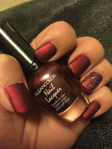 Our dark palette makes a bold, mysterious statement. Red Matte Nails. Kleancolor nail polish - Metallic Red ...