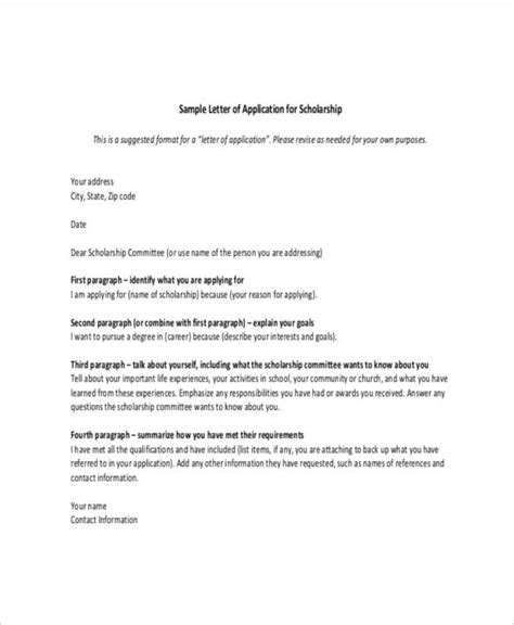 For people applying for scholarships sample 3: Scholarship Letter Template - 11+ Free Sample, Example ...