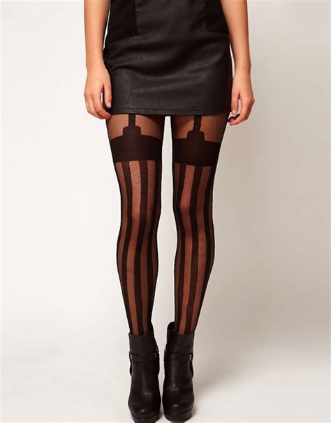 Asos Asos Stripe Suspender Tights