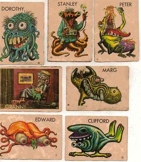 Trading Cards From The 1960 S Creepy And Cool Halloween Monster Horror Art Trading Cards