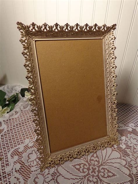 Vintage Gold Filigree Picture Frame Extra Large White Washed Etsy