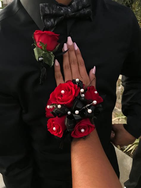 Corsage And Boutonnière Set Prom Corsage Red Red Corsages Corsage