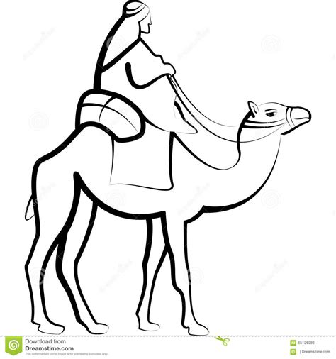 Another free animals for beginners step by step drawing video tutorial. Bedouine Riding Camel stock illustration. Illustration of ...