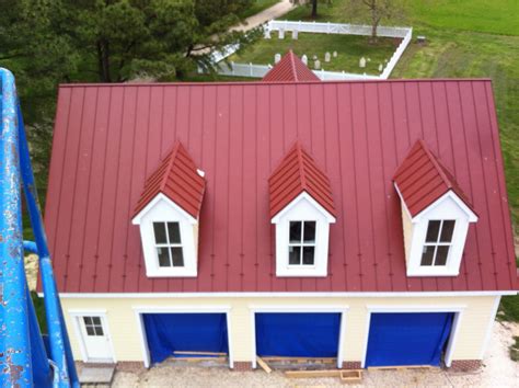 Red Standing Seam Metal Custom Double C Lock Hand Seamed Panels Metal Roofing Systems Metal
