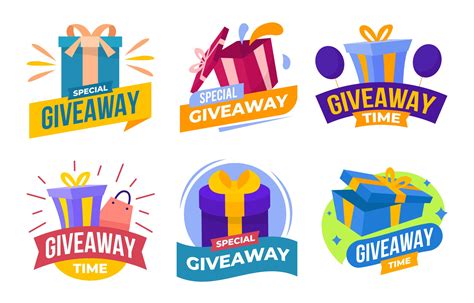 Giveaway Sticker Collection 2485840 Vector Art At Vecteezy