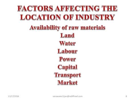 Geography 6 Manufacturing Industries