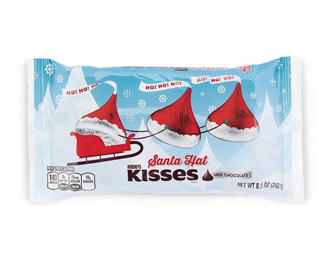 Hersheys 1 Bag Santa Hat Kisses Milk Chocolate Individually