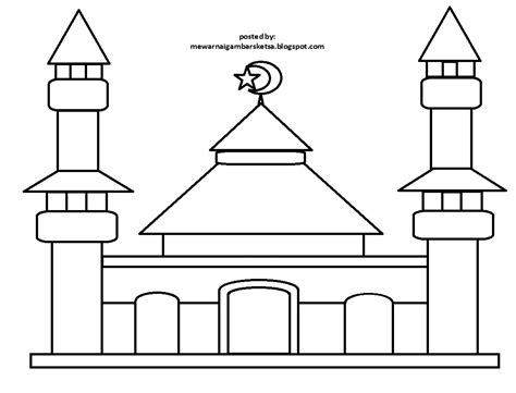 Gambar Download Gambar Masjid Hitam Putih Bliblinews Mewarnai Sketsa 35