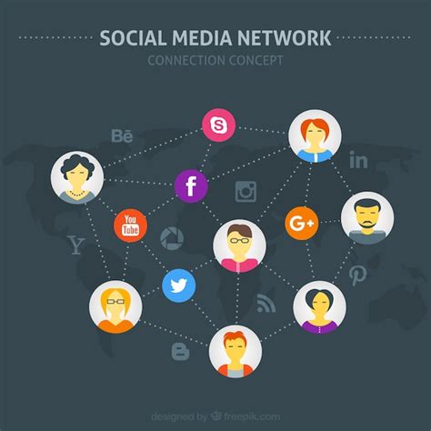 Social Media Netzwerk Mit Avataren Kostenlose Vektor
