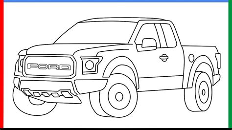How To Draw Ford F Series F 150 Truck Step By Step For Beginners