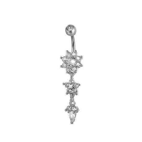 Sl Belly Navel Fashion Crystal Belly Button Rings Navel Ring Barbell Drop Dangle Body Piercing