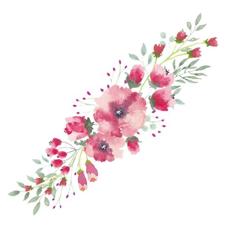 Transparent Watercolor Floral Border Background Png Format Image With