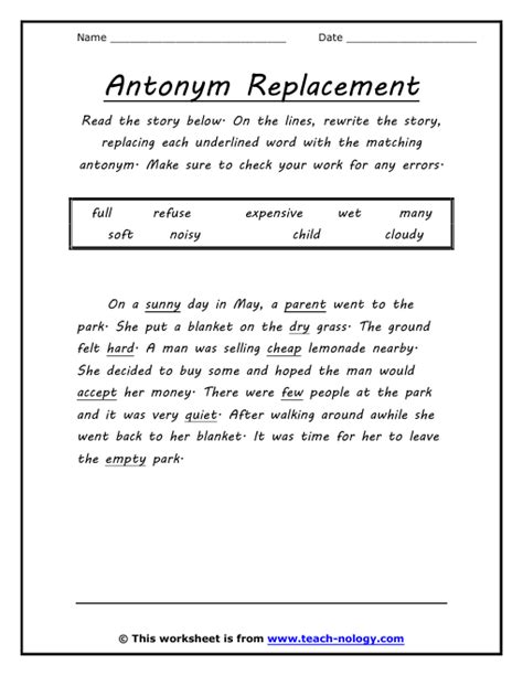 Antonym Replacement