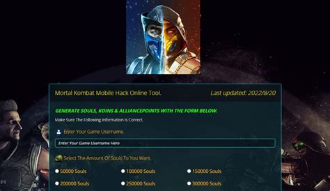 Mortal Kombat Mobile Unlimited Souls And Coins Generator 2024