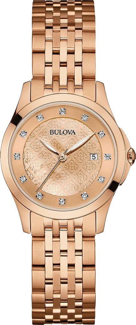 Bulova 97p112 Diamond Rose Gold Watch 27mm