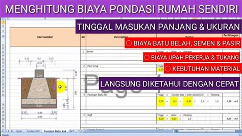 Menghitung Volume Pondasi Batu Kali Dengan Ms Exel Dengan Mudah Dan