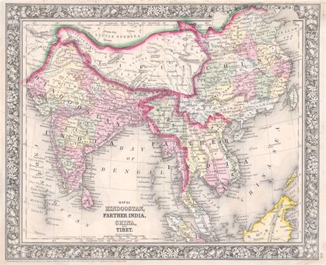 High Res Map Of South And East Asia In 1864 40004000
